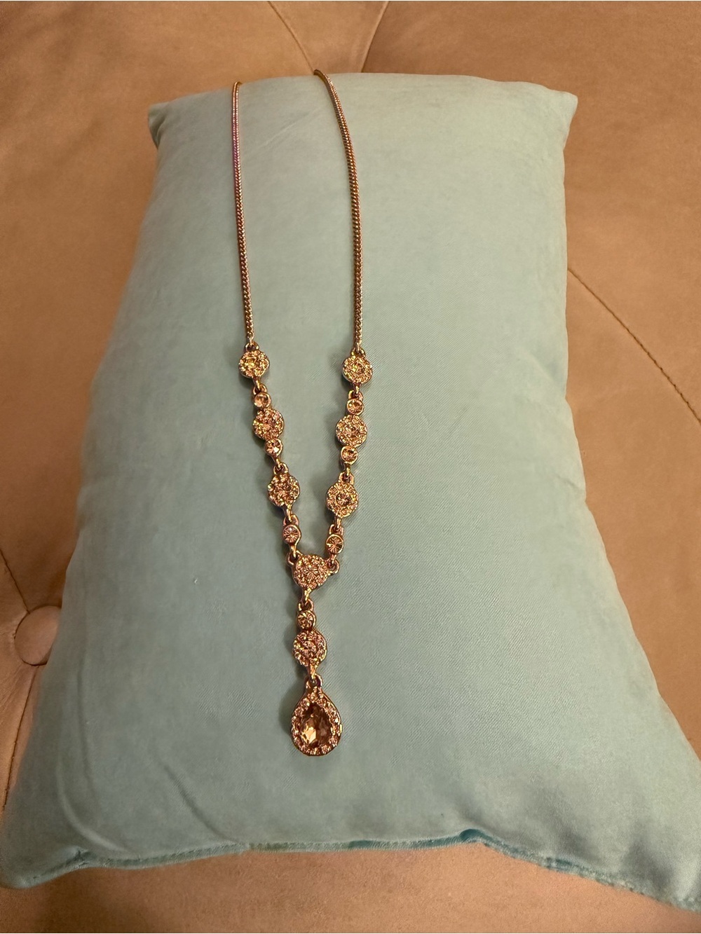 Givenchy Rose Gold & Pink Stone Necklace